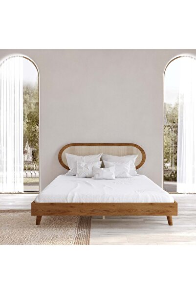 RENAZZO Padova Hazeran Ahşap Ceviz Karyola | Kolay Kurulum