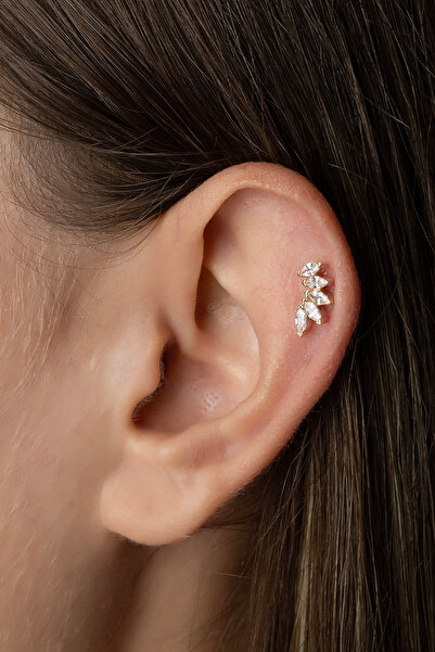 Safir Kuyumculuk Altın Markiz Taşlı Tragus Piercing