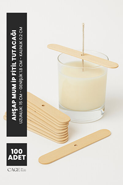 Cageartstudio Ahşap Mum İp Fitil Tutucu 100 Adet - Mum Fitili Dengeleyici 100...