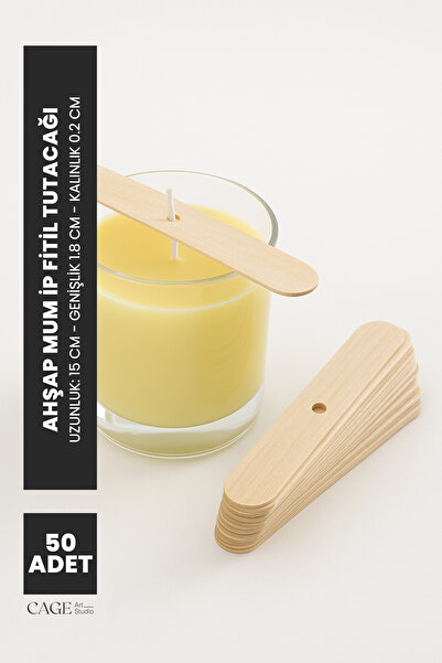 Cageartstudio Ahşap Mum İp Fitil Tutucu 50 Adet - Mum Fitili Dengeleyici 50 Adet