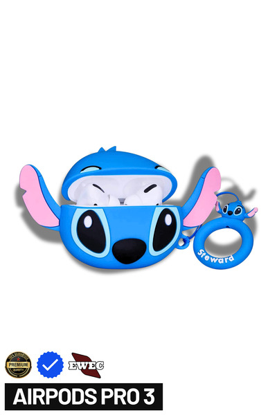 EWEC Pro 3. Nesil Uyumlu Stitch Figürlü Koruyucu Silikon Kulaklık Kılıfı