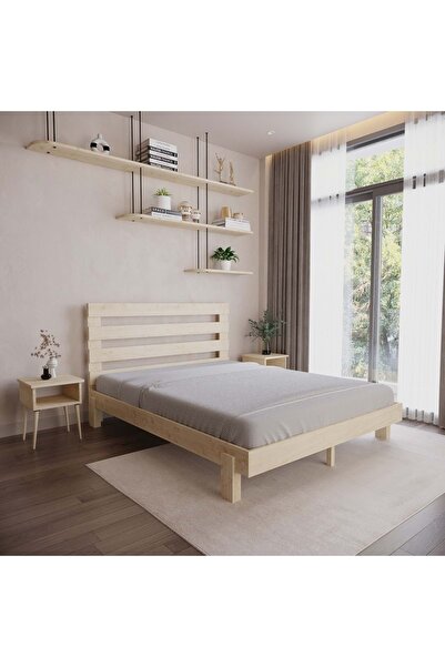 RENAZZO Urban New Model Doğal Çam Ahşap Karyola