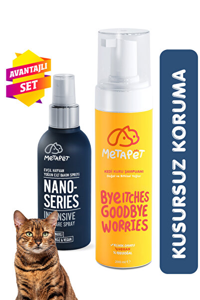 Metapet Kedilere Özel Koruyucu Hijyen Paketi - Bit Pire Parazit Kene Damlası Ve Tasması Ile Kullanılabilir