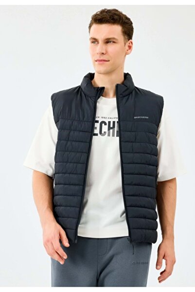 SKECHERS M Outerwear Polar Lining Paded Vest S242212 Erkek Yelek SİYAH