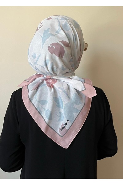 ESSLERA Ροζ μαλακό κασκόλ με μοτίβο λουλουδιών