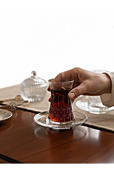 DECOSTYLE Alca El Işçiliği Dekorlu Çay Seti 170cc