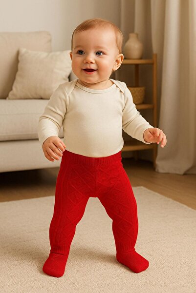 meriç bebe - bütün çocuklar melektir. mrc Baklava Patterned Seamless Silicone Threaded Booties with Single Bottom 0-12 Months