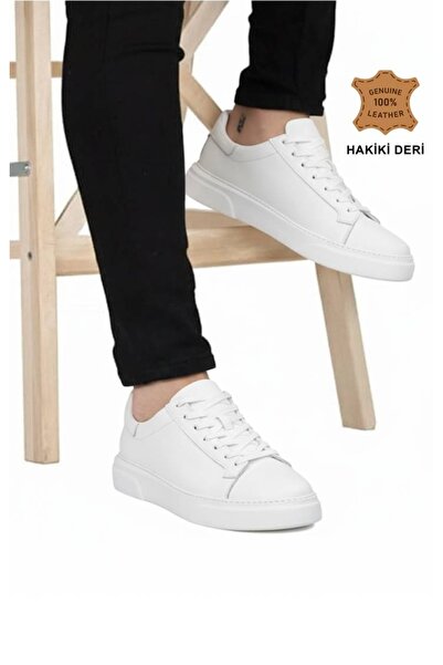 Oregon Shoes Tommy 777 Γνήσιο δέρμα Tommy Casual Sneaker Παπούτσια Πλήρως Λευκά