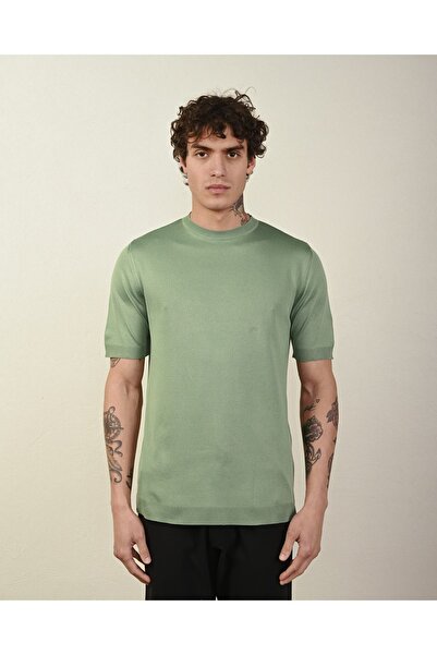 İLKCET MODA Ανδρικό πλεκτό T-Shirt - Slim Fit Basic Model