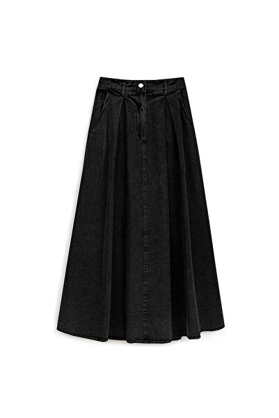 praye Антрацитова джинсова спідниця Klos з кишенями