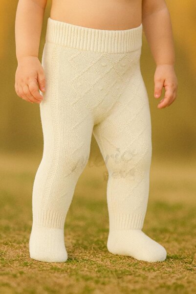 meriç bebe - bütün çocuklar melektir. mrc Baklava Patterned Seamless Silicone Threaded Booties with Single Bottom 0-12 Months