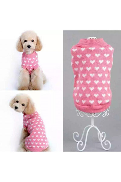 PUFO knitted sweater for dogs, Hearty pink model, M