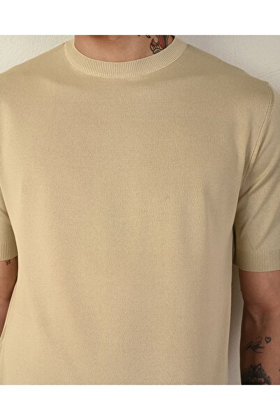 İLKCET MODA Basic Ανδρικό Πλεκτό T-Shirt - Slim Fit