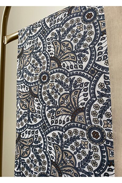 ESSLERA Μαλακό μπεζ κασκόλ με έθνικ σχέδια