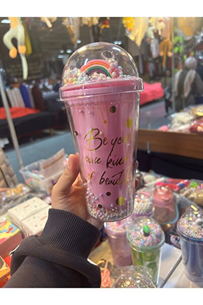 GenelTedarik IŞIKLI PİPETLİ BARDAK PEMBE