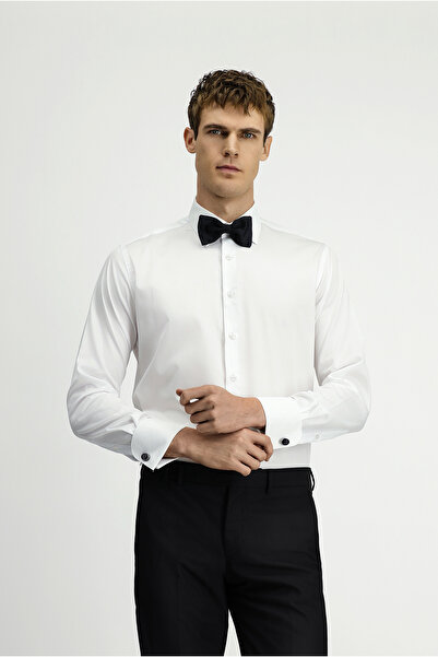 Kiğılı Cămașă din bumbac fără călcat cu model clasic cu mâneci lungi