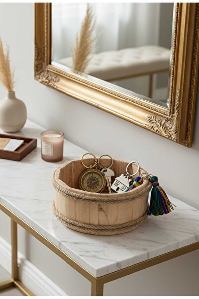 Woodzen Ahşap anahtarlık makyaj masa düzenleyici meyve tabağı