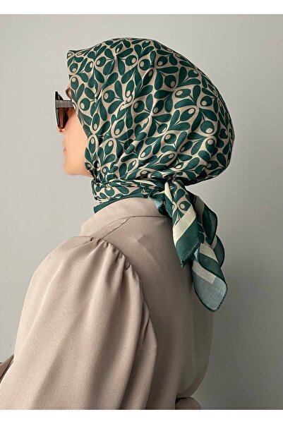 ESSLERA Μαλακό κασκόλ με λουλουδάτο σχέδιο πράσινο