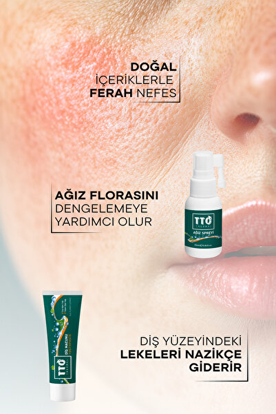 TTO Diş Macunu ve Ağız Spreyi Seti Ferah Nefes 75 g Florürsüz Çay Ağacı Yağlı Günlük Ağız Bakımı
