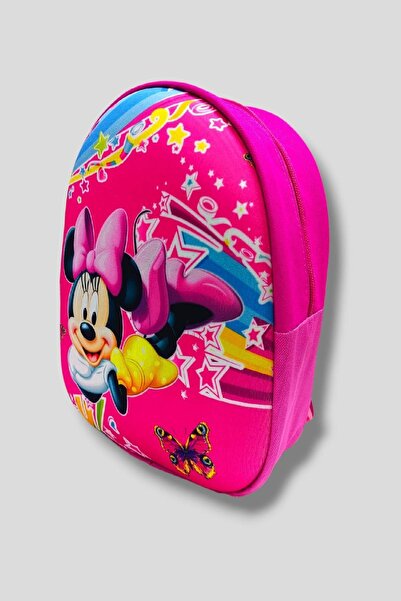 dinamik çocuk Anaokulu Çocuk Sırt Çantası Minnie Mouse Karakter 3-6 Yaş 5d Kabartmalı Eva Kumaş Okul Çantası