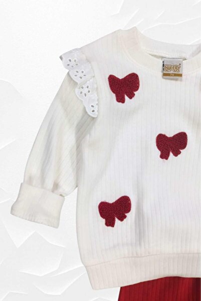 dinamik çocuk Baby Girl 2-3 Season Dress Set Off-The-Shoulder Embroidered Bow 6-9-12 Months