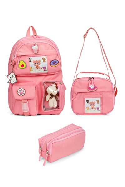 GreandBags KORE TARZI 2 ANA BÖLMELİ BESLENME VE KALEMLİK TAKIMLI OKUL ÇANTASI