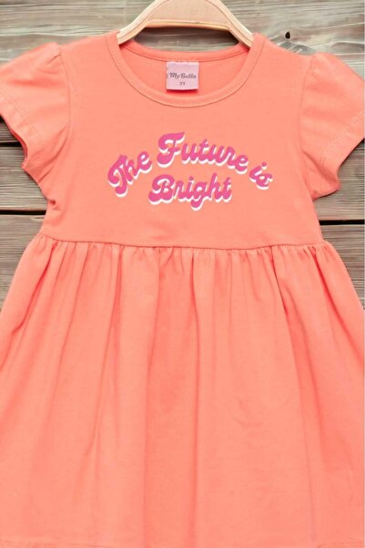 dinamik çocuk Лятна пенирана памучна рокля с къс ръкав за момиче