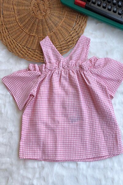 dinamik çocuk Блуза с къс ръкав и V-образно деколте, тип „каре“ за момичета