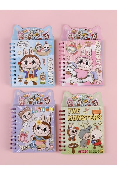 ÖZ OFİS Labubu Ayraçlı Stickerlı Not Defteri 8 Sayfa Sticker 16 Sayfa Not Def...