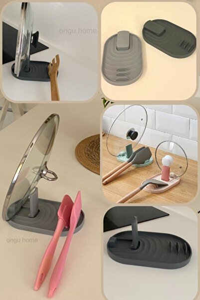 ongu home Tencere Kapak Tutucu Ve Kaşıklık Tencere Kapağı Standı Kaşık Kepçe ...