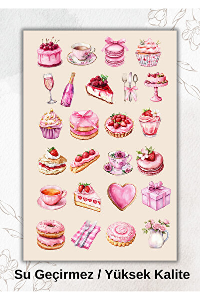 VORACRAFT Pembe Temalı Aesthetic Sticker Ajanda Bullet Journal YRM050