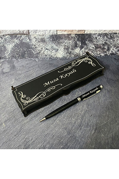 Sanat Hediyelik Isme Özel Metal Tükenmez Kalem Isimli Ahşap Kutu Seti / Öğretmen / Yılbaşı Hediyesi /babalar Günü