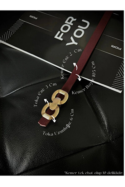 Fiori Çift Tokalı Kadın Pantolon Kemeri, Ceket Kemeri, Gömlek Kemeri, Elbise ...