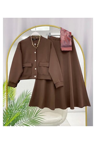 modasindoma بدلة سكوبا نسائية مع تفاصيل الجيب