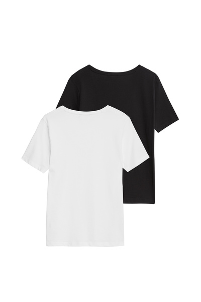 Marks & Spencer 2'li %100 Pamuk V Yaka T-Shirt Seti