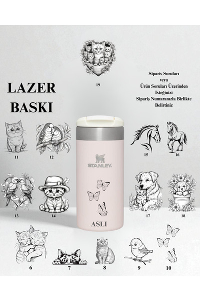 Stanley Kişiselleştirilmiş The Aerolight Transit Mug 0.35L Termos Özel Tasarım/ İsimli Rose