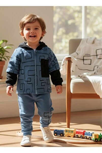 Necix's Hooded Zipper Detailed Fleece-Lined Winter Set