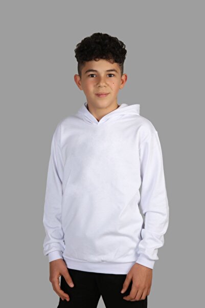 Raf Coll Hanorac alb cu glugă pentru copii