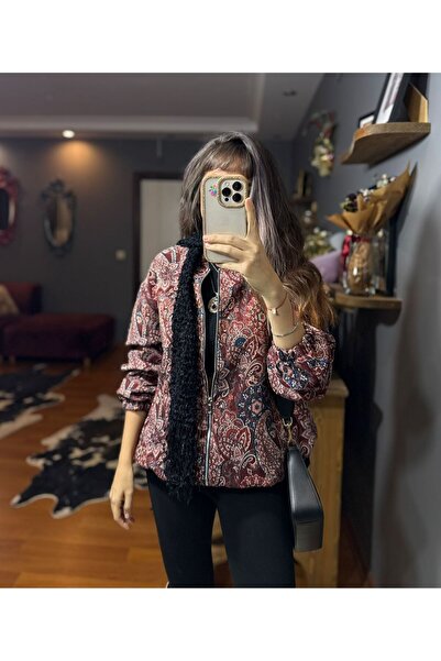 MODAGK Ethnic Patterned Design Bomber Jacket