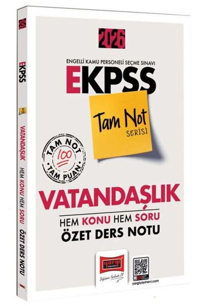Yargı Yayınları Yargı 2026 EKPSS Vatandaşlık Hem Konu Hem Soru Özet Ders Notu...