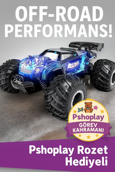 Pshoplay Şarjlı 2.4g Rc Off-road Araba | 1:18 Ölçek, Yüksek Hız, Dayanıklı Gövde, Full Fonksiyon 4 Koni