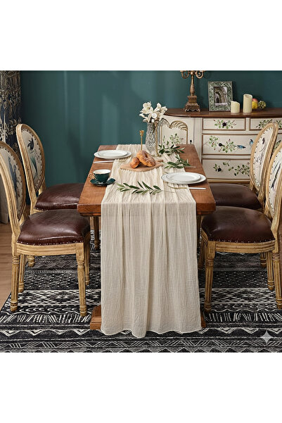 KAMİZ Bohemian Runner Tablecloth Modern Home Decor Wedding Engagement Special Day Table Cloth Dowry Set 100% Cotton