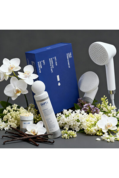 SHIFT طقم فلتر، فلتر رأس دش عائلي مع نظام حماية وعناية كامل، 3 قطع