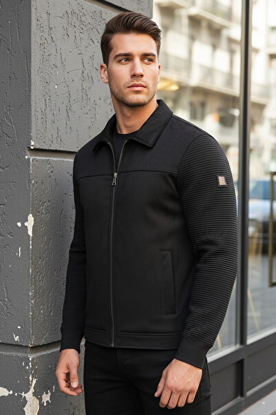 MOVENTO Erkek Kol Örme Süet Ceket