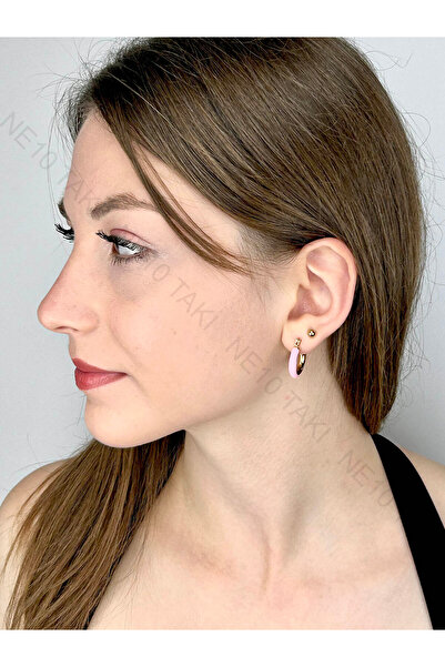 Neon Takı by Atalay Color ring model, stainless steel earrings 631, gold color