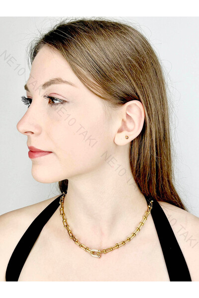 Neon Takı by Atalay قلادة، حجر الزركون، ستانلس ستيل لا يصدأ، حجر متوسط الحجم ...