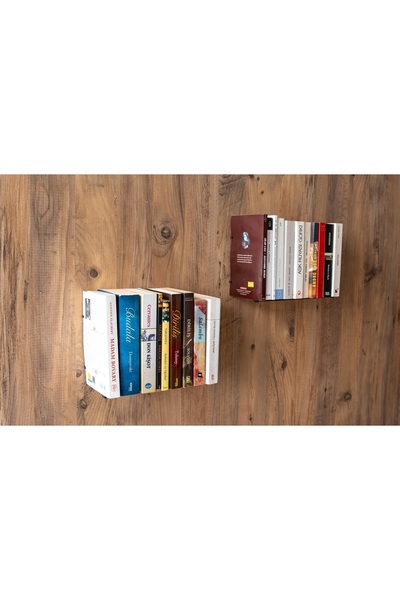 LASE DESİGN Hayalet Kitaplık, Duvara Monte Dikey Kitaplık, Modern Kitaplık , Gizli Metal Dekor Kitaplık,