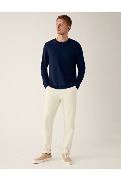Marks & Spencer Saf Pamuklu Uzun Kollu T-Shirt