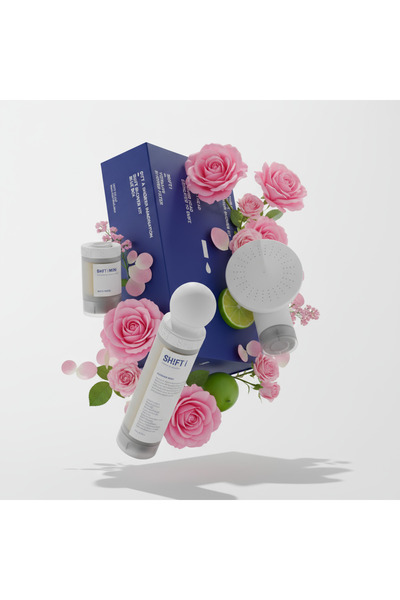 SHIFT مجموعة فلاتر، فلتر رأس دش صحي للعائلة، برائحة الزهور النقية - 3 قطع