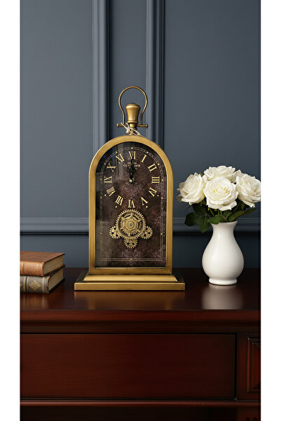 Lorena Home Decor Roma Çarklı Elips Masa Saati